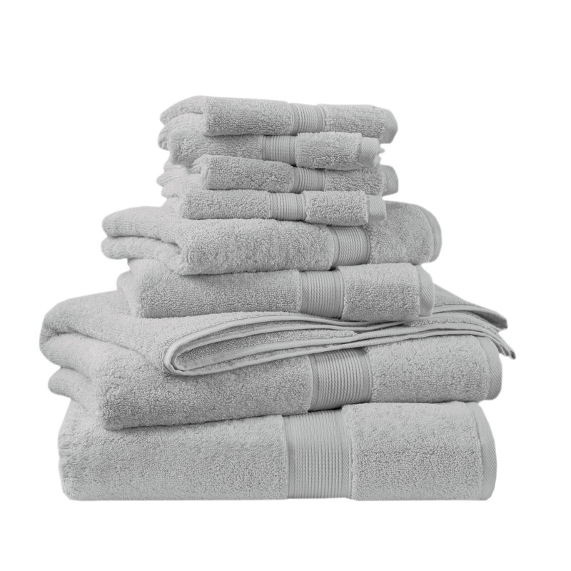 Ensemble de serviettes 100% coton absorbant 800GSM, Argent