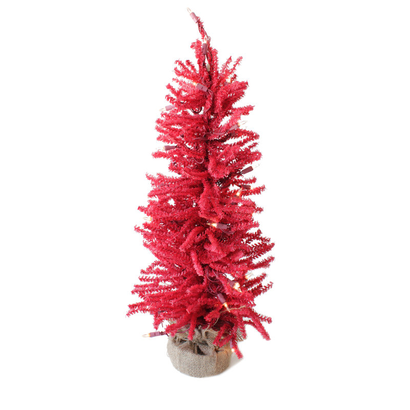 Arbre de Noël rouge 2 'H 2' avec 35 lumières DEL