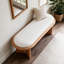 Banc de lit en bois massif de 119 cm (46,85 pouces) avec revêtement rembourré, idéal pour l'entrée, la salle à manger ou le couloir.