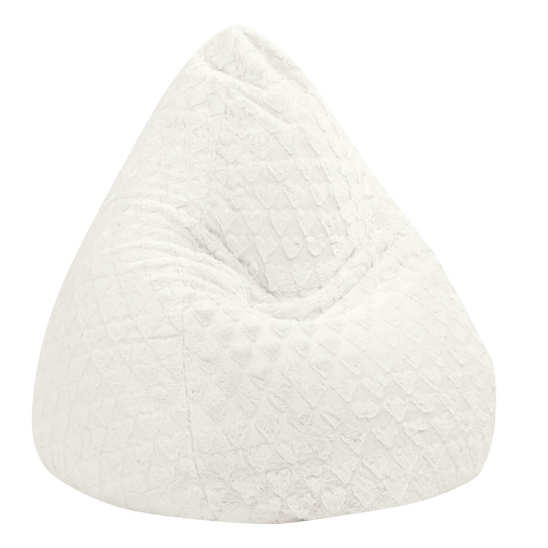 Fauteuil à billes classique en fausse fourrure, Velours blanc