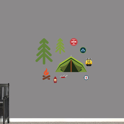 Décalcomanie murale ensemble de camping