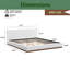 Lit tapissier en tissu blanc avec base en bois massif-737370280