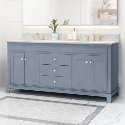 Meuble-lavabo 73 po avec lavabos doubles en céramique