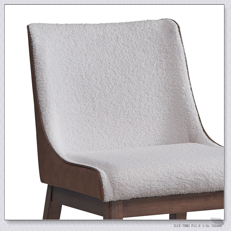 Ensemble de chaises d'appoint en velours brun et velours brun Ginny, finition noyer, confortable et élégant pour un usage domestique