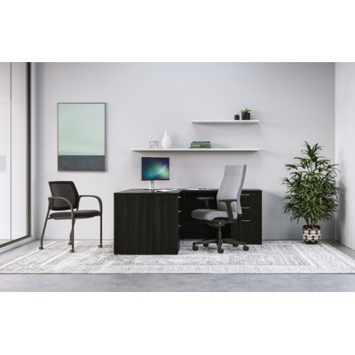 Mod L-Desk with Dual Pedestals