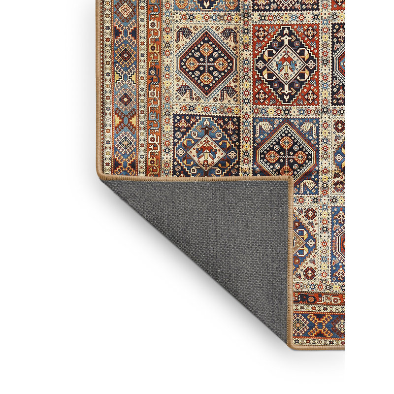 Tapis orange/bleu traditionnel Luisella, Rectangle 3 pi x 5 pi
