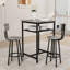 Table de bar et tabouret gris 3 pièces, cloison, matériaux, facile à nettoyer dans des appartements de 3, couleur, 2 tabourets avec, pliable pour plus d'espace