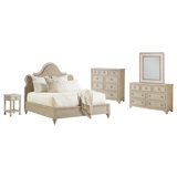 4 - Piece Solid Wood Upholstered Bedroom Set