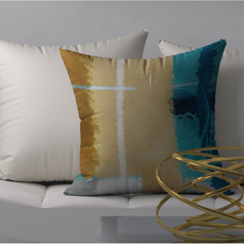 Abstract Reversible Throw Pillow, 18" x 18"