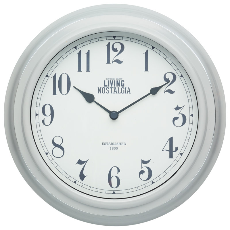 Living Nostalgia 25.5cm Wall Clock, Grey