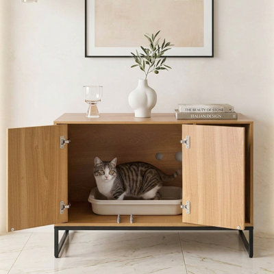 Enceinte de litière pour chat avec bloc-notes