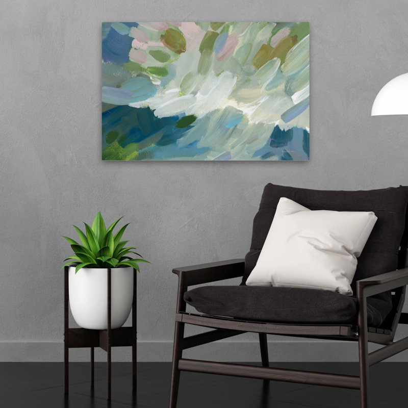 Art abstrait abstrait et bleu, H 16 po x l 24 po