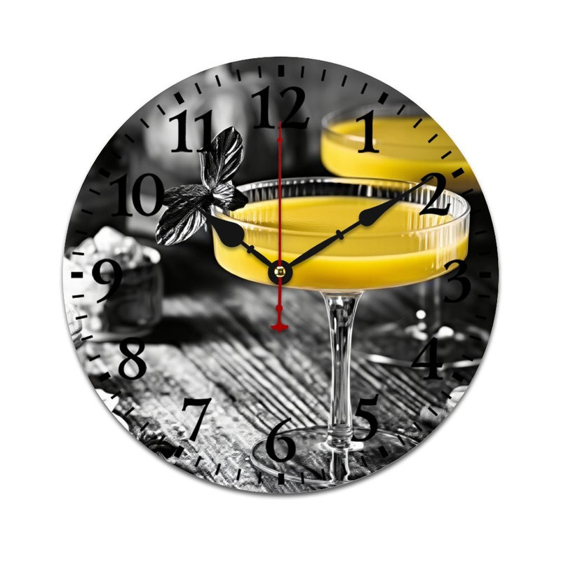 Décoration murale cocktail jaune, 12 po x 12 po