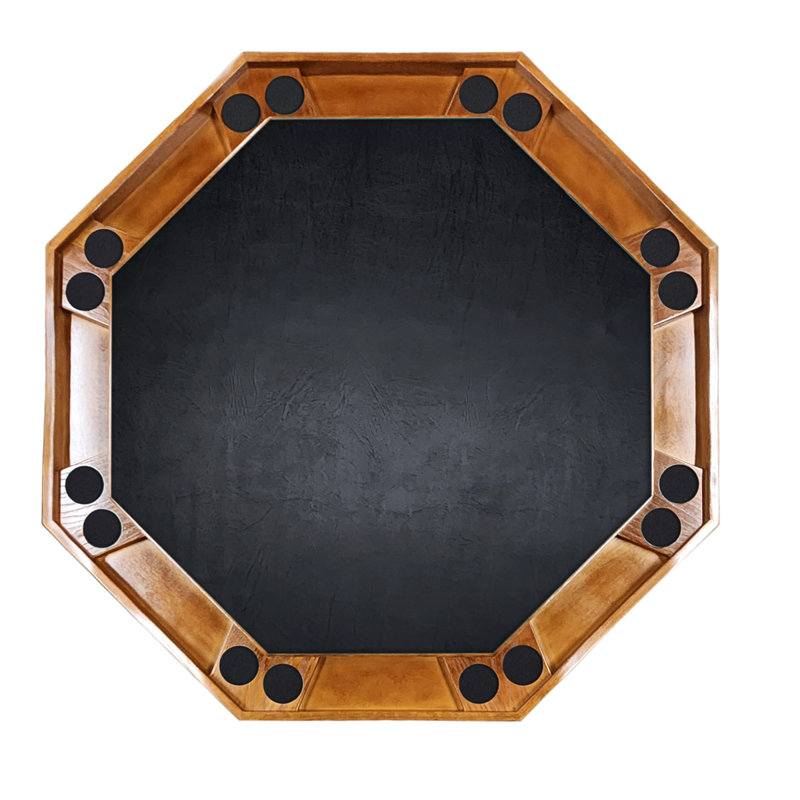 Table de poker 57 po, Chêne Ranch, Vinyle noir