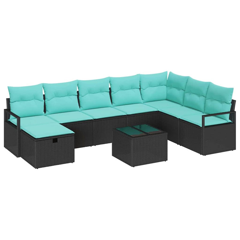 Ensemble de canapé avec coussin avec rangement vidaXL, Coussin bleu / cadre noir