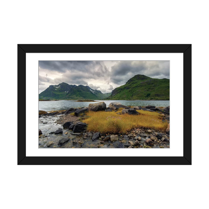 « lofoten herbe » par andreas stridsberg, reproduction d’impression sur toile tendue, H 16 po x l 24 po x P 1 po, Blanc