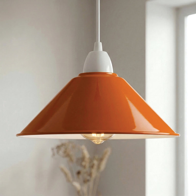 10cm H Metal Cone Lamp Shade, Orange