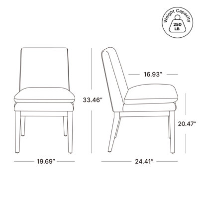Chaise rembourrée en cuir Bethea
