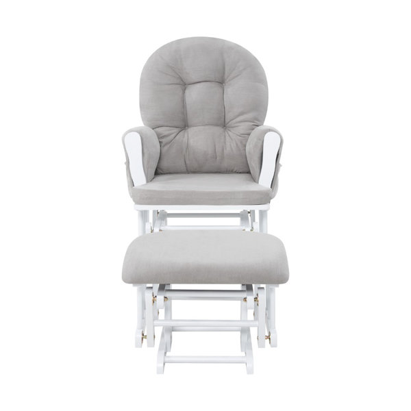 Winston Porter Parkhur Rocking Chair Nursery Glider with Ottoman ...