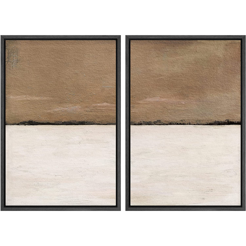 Ensemble de 2 peintures encadrées sur toile, H 24 po x l 32 po x P 1,5 po, Noir