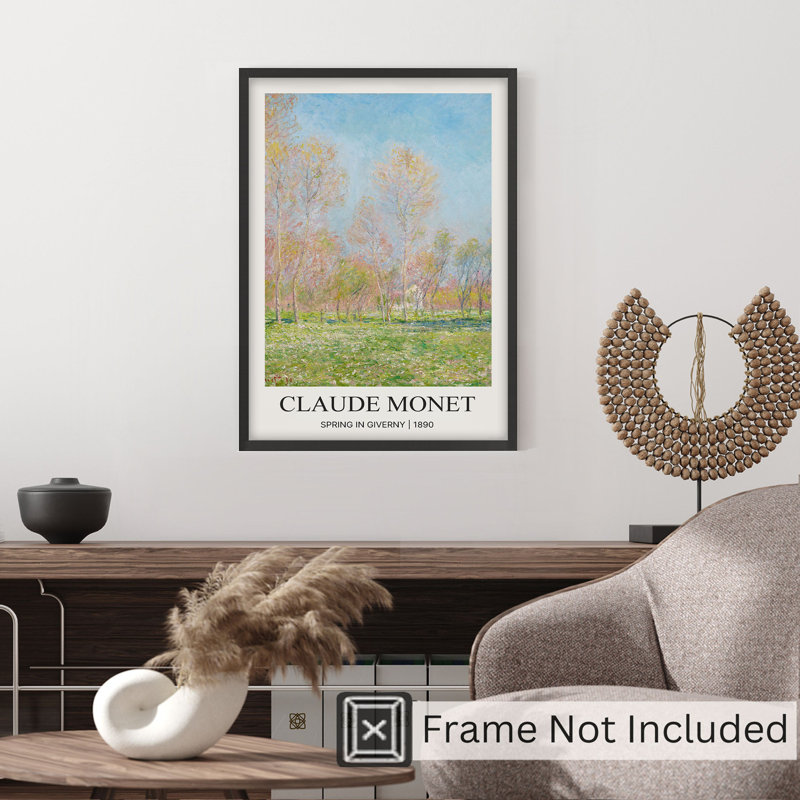 «Landscape and Nature Claude Monet Spring in Giverny», reproduction d'art classique sans cadre, H 16 po x l 12 po