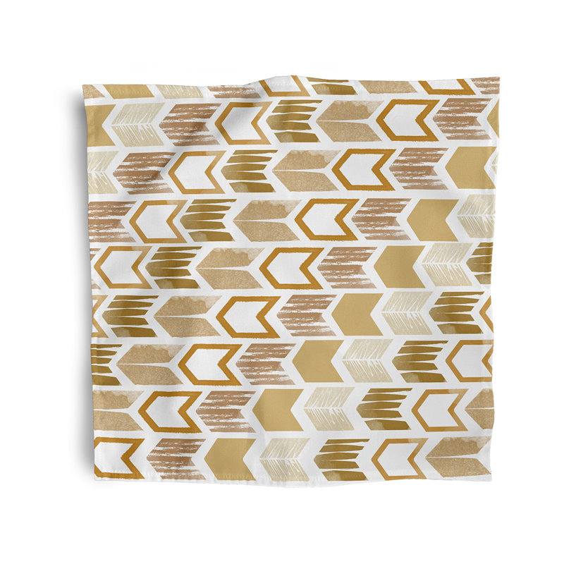 Ferretti Polyester Geometric Square Napkin, Gold