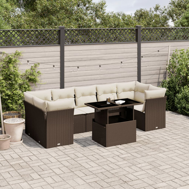 Grand canapé modulaire en rotin PE Vidaxl