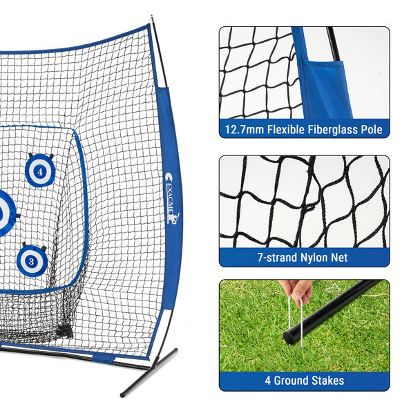 Exacme Foldable Baseball Net with Carrying Bag, 84" H x 84" W x 41.7" D