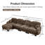 Canapé modulaire confortable en tissu chenille 4 places avec siège ergonomique en mousse haute densité, canapé modulaire en forme de U avec 2 repose-pieds, accoudoirs arrondis arrondis et 2 coussins décoratifs ronds-1465478759