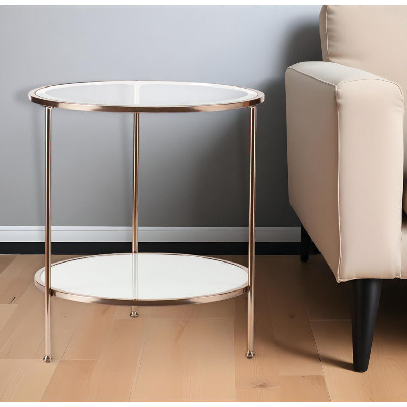 Table de bout en verre Jahnasia, Doré