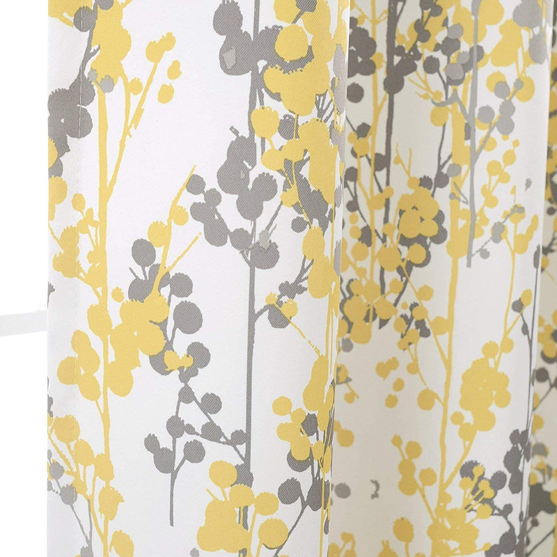 Rideaux de fenêtre Aalayjah , L 52 po x L 84 po, Jaune doré / gris