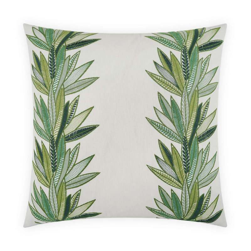Belize Embroidered Feather Throw Pillow, Square 24"
