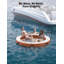 Hamac à eau gonflable robuste et quai flottant - anneau flottant Sunchill de 8 pi avec filet de trampoline - radeau de rivière interconnectable pour piscine, lac et fête, orange