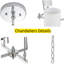 Lustre transitionnel 39 po 39 po, 6 lumières avec abat-jour tambour en tissu or antique, chaîne réglable - Salle à manger et vestibule-1120920169