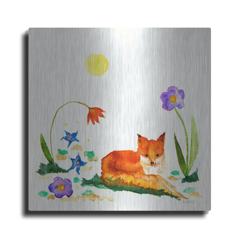 «Little Fox In The Garden» par Wyanne, H 12 po x l 12 po