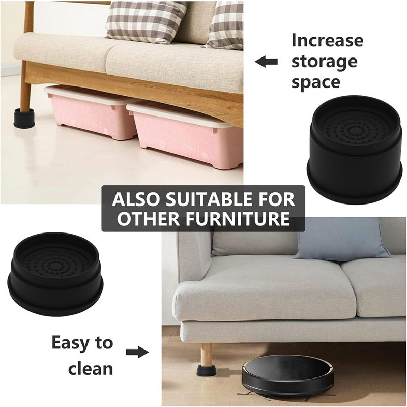 4 Sets Furniture Risers Bed Risers, Heavy Duty Roun...