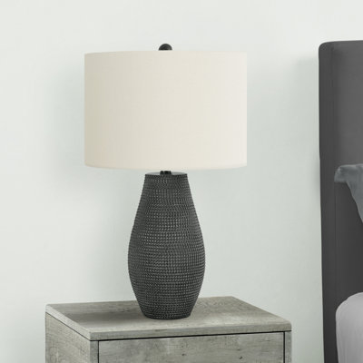 H 24 po, lampe de table, ivoire / abat-jour crème, contemporain, éclairage, lampe de table