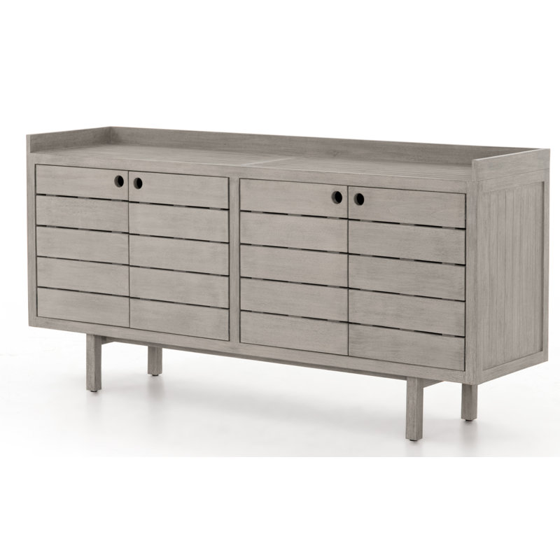 Lula 70'' W Solid Wood Buffet, Weathered Gray