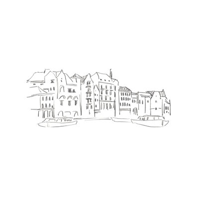 Laylamarie Travel Sketch I On Canvas by Annie Warren Print