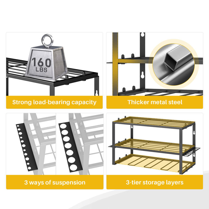 Heavy Duty Tool Shelf & 1 Pack of 3 Layers Tool Rack