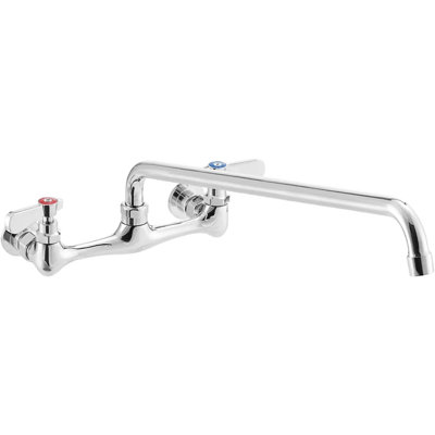 Express KitchQuip 8" Center Wall Mount Commercial Kitchen Sink Faucet with 14" Swivel Spout NSF Certified