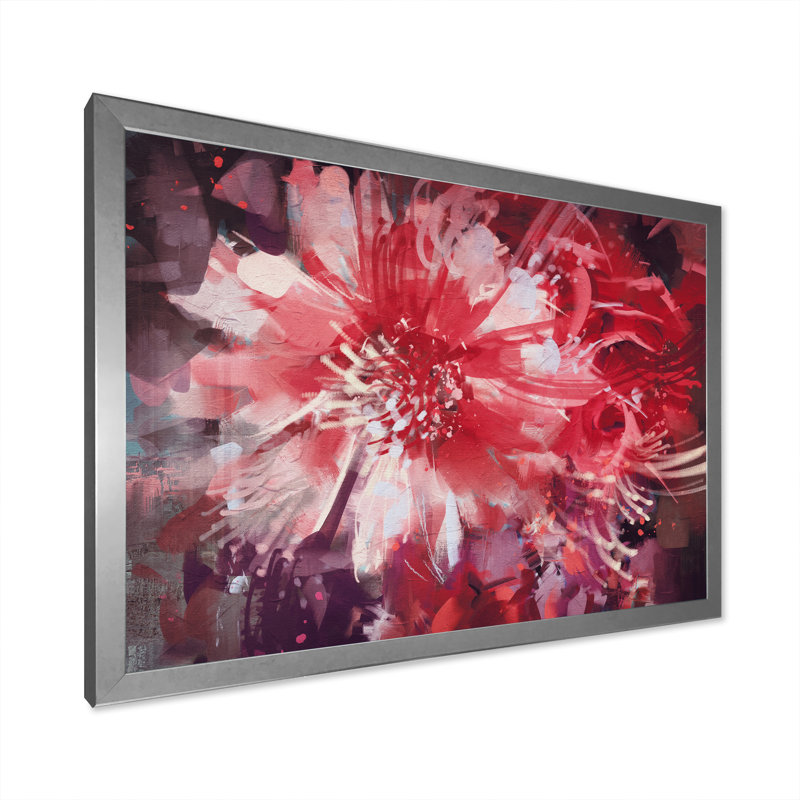 «Abstract Vivid Flower Bouquet», reproduction sur toile, Cadre de coin argenté fermé, H 30 po x l 40 po x P 1,5 po