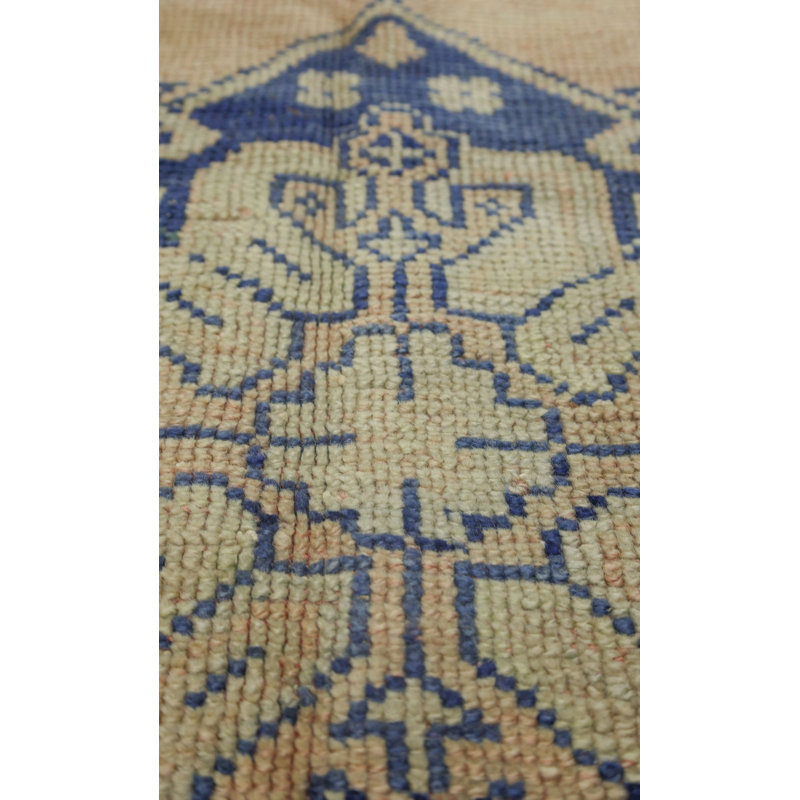Vintage Turkish Konya Wool On Wool 4Ft9inx12ft4in Blush
