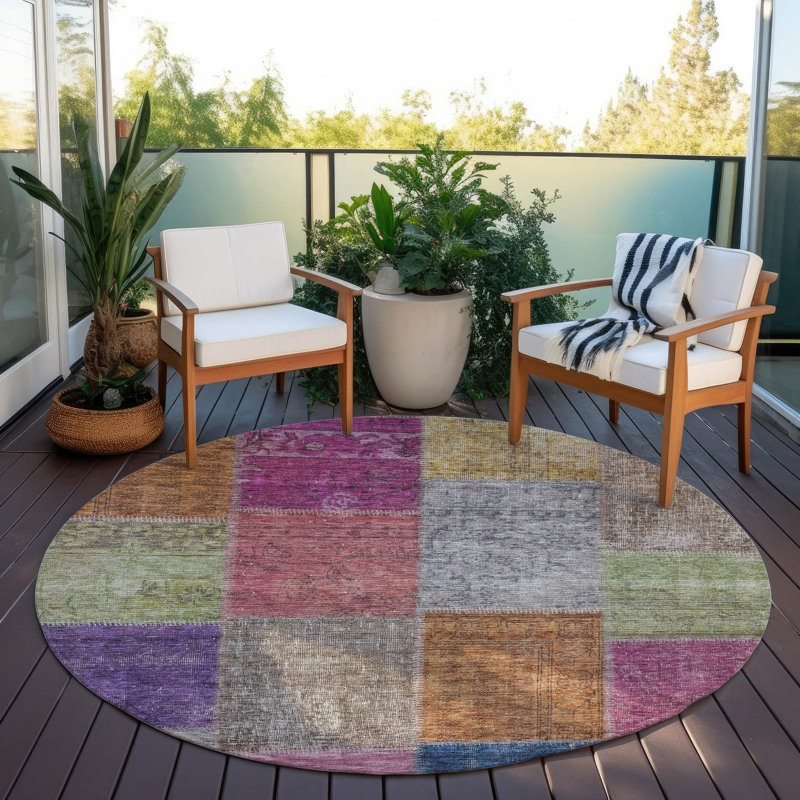 Tapis intérieur / extérieur Ayush, Rond 8 pi
