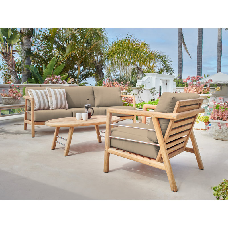 Daniele 5 - Person Outdoor Seating Group with Cushions, Beige