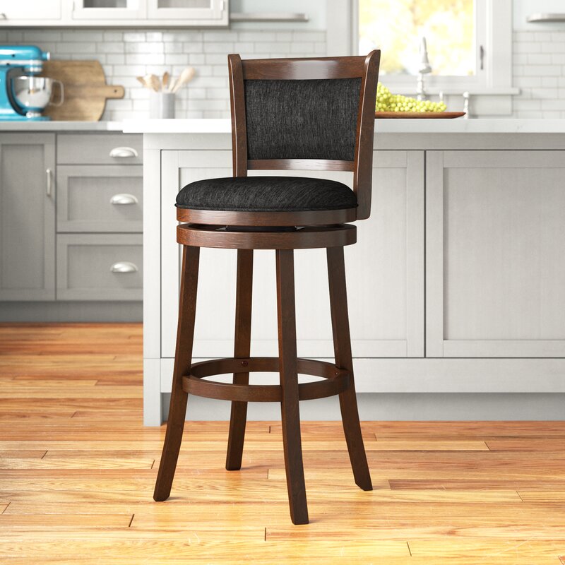 Andover Mills™ Leda Swivel Upholstered Counter Stool & Reviews | Wayfair