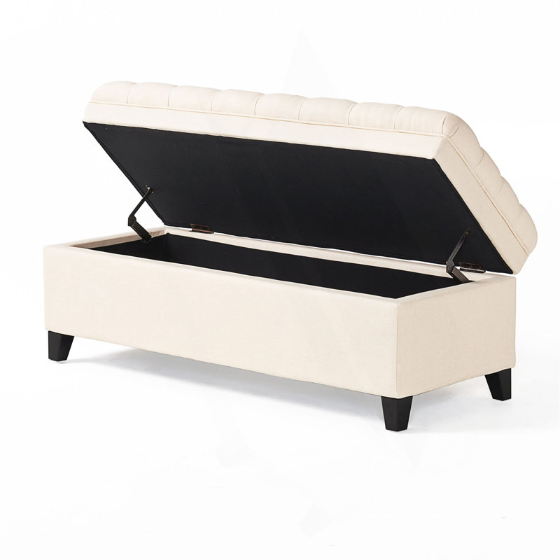 Repose-pieds de rangement polyvalent avec des sièges confortables et beaucoup d'espace, parfait pour la vie moderne et l'organisation.