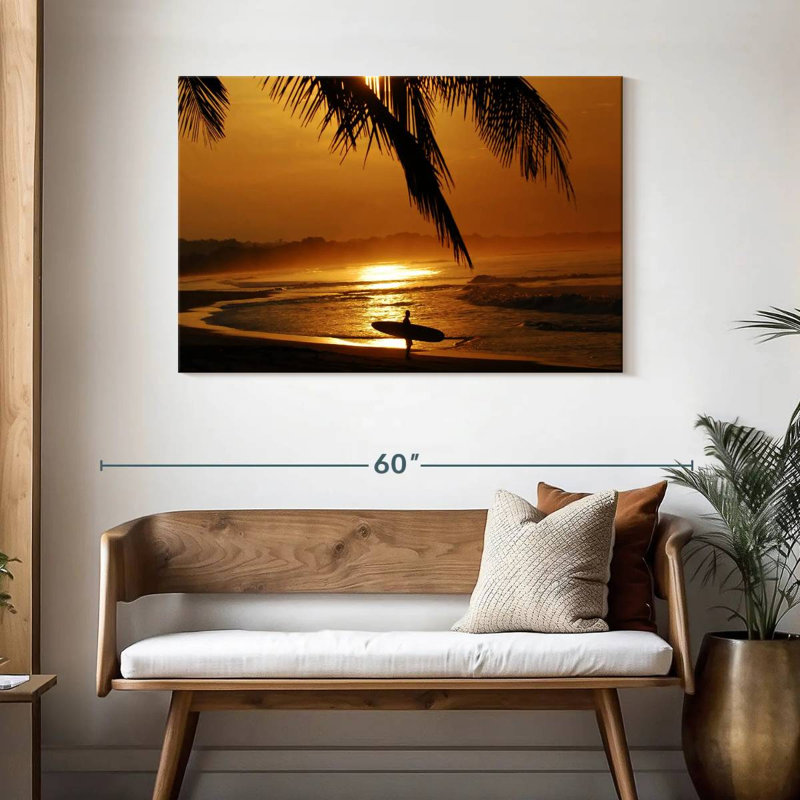 Gillard Sunset Gold Surfer, H 30 po x l 45 po