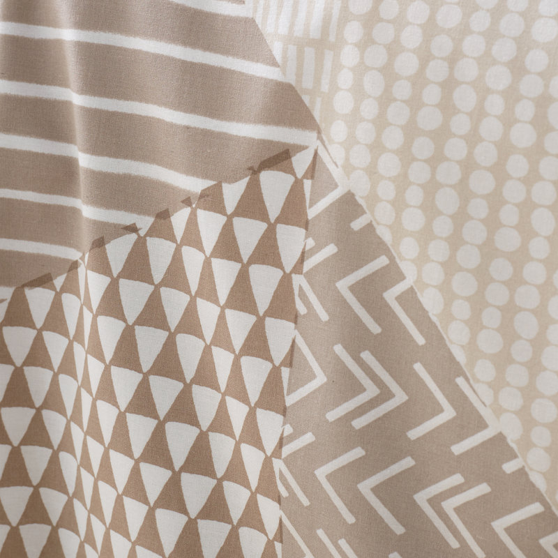 Larsson Geo Duvet Cover Set, Double Duvet Cover + 2 Standard Pillowcases, Natural