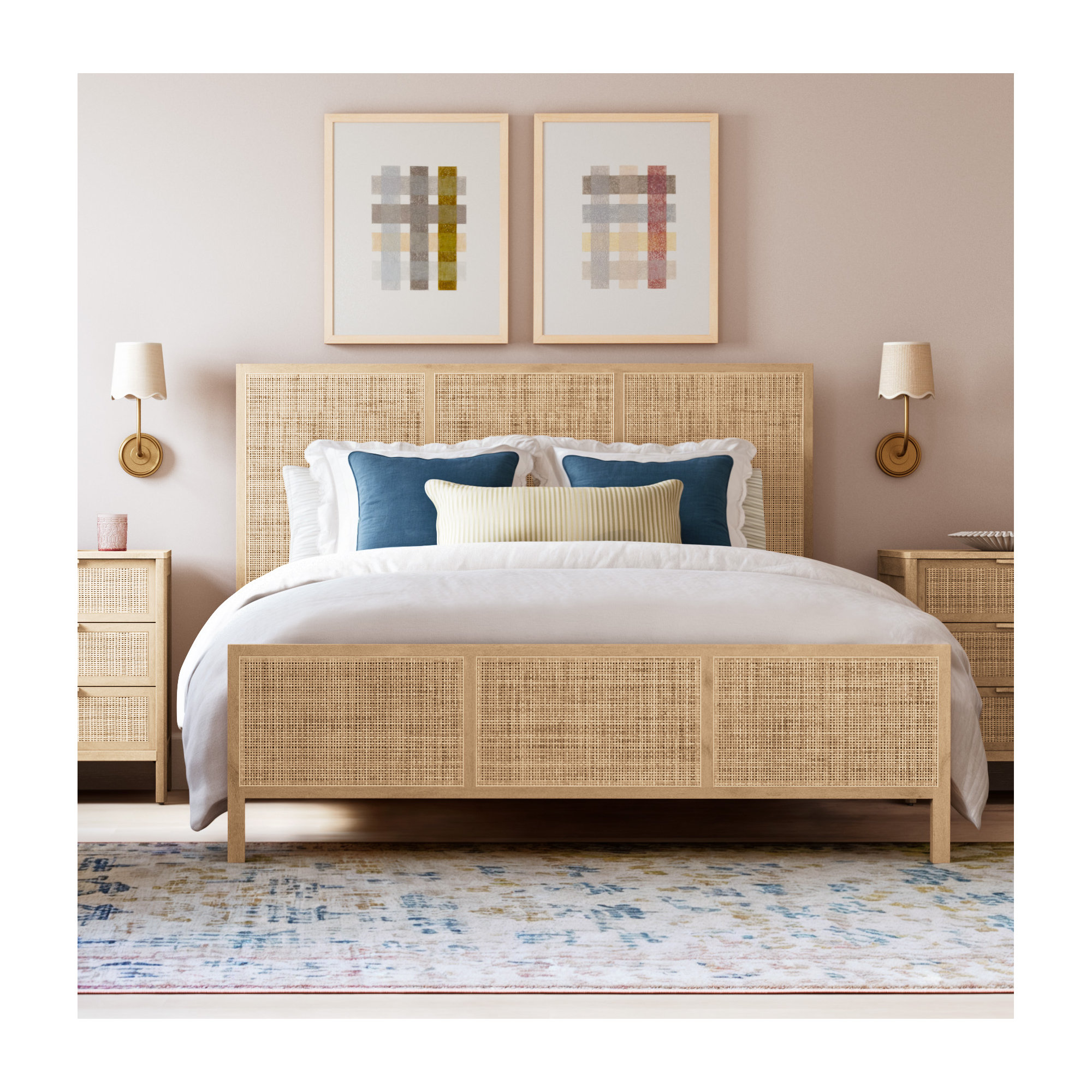 Percale Comforter Set, White, Queen Comforter + 2 Standard Shams